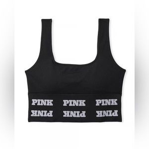 Black Victoria Secret PINK Seamless Logo Sport Bra